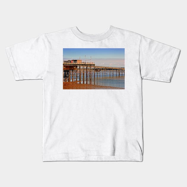 Southend on Sea Pier and Beach Essex Kids T-Shirt by AndyEvansPhotos